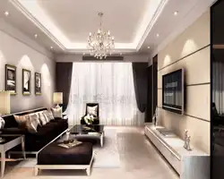 Long wall in living room design