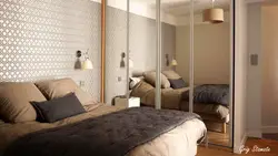 Люстэркі дызайн у маленькай спальні
