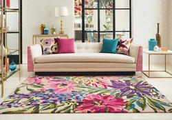 Carpet with flowers in the living room photo