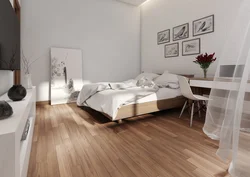 Laminate flooring in a bright bedroom photo