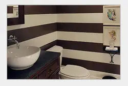 Striped bathroom interior