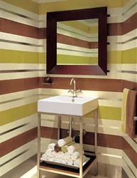 Striped bathroom interior