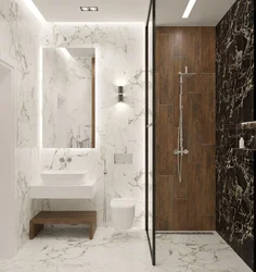 Brown marble in the bathroom interior