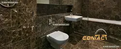 Brown marble in the bathroom interior