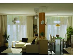 Дизайн однокомнатной квартиры с окнами на разных стенах