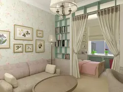 Room design 18 m2 in a one-room apartment with a child