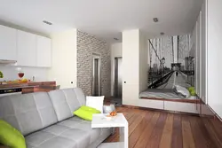 Design project of a one-room apartment 38 sq m with a balcony