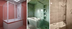 Sliding partitions for bathtub photo