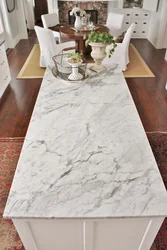 Italian marble countertop in the kitchen interior