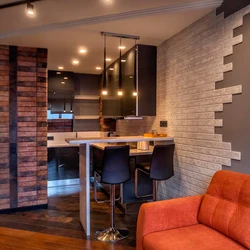 Brick wall in the interior of the apartment