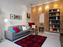 Brick wall in the interior of the apartment