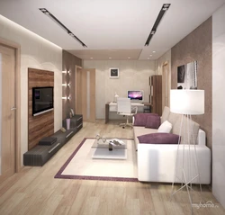 Design of a 2-room apartment 44m2 with separate rooms