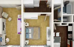 Дизайн квартиры 2х комнатной 44м2 с раздельными комнатами