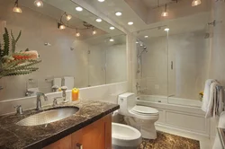 Photo of built-in lights in the bathroom