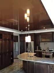 Brown ceilings in the kitchen photo