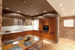 Brown ceilings in the kitchen photo