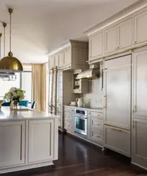 Refrigerator in classic kitchen design