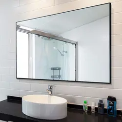 Прямоугольное зеркало для ванной комнаты фото