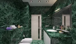 Green Marble In The Bathroom Interior