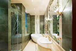Green Marble In The Bathroom Interior