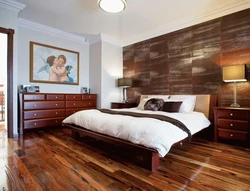 Walls and floor in the bedroom interior photo