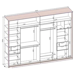 Drawing Diagram Of A Sliding Wardrobe In The Hallway Photo