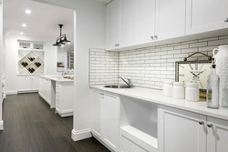Kitchen Interior With White Tiles Photo