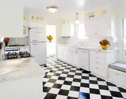 Kitchen Interior With White Tiles Photo