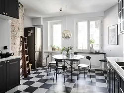 Kitchen Interior With White Tiles Photo