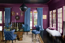 Сочетание фиолетового с другими цветами в интерьере спальни