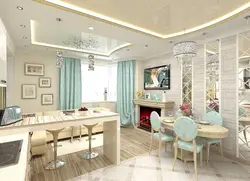 Design Of Kitchen And Dining Room In A House 20 M
