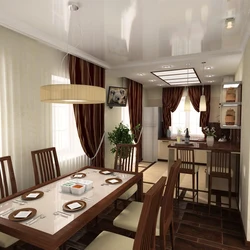 Design of kitchen and dining room in a house 20 m