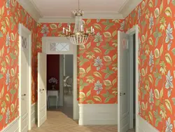 Interior wallpaper in the kitchen and hallway