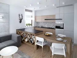 White combined kitchen design