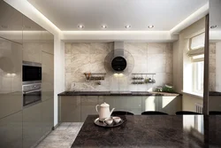 Kitchen design with gray marble