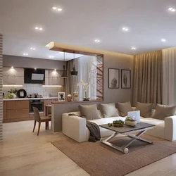 Design Of A Combined Living Room And Kitchen