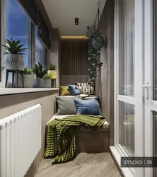 Design of balconies in an apartment as a bedroom