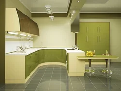 Дизайн кухни оливково серой