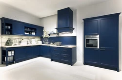 Kitchen design with blue cabinets