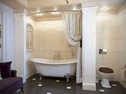 Interior bathroom with cornices