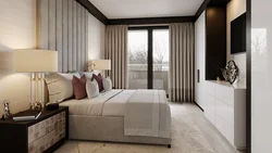 Modern bedroom design wallpaper and curtains in the bedroom