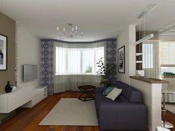 Дизайн однокомнатной квартиры с окном эркер
