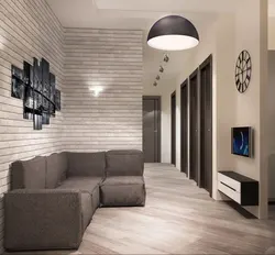 Living room design gray tiles