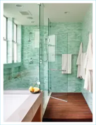 Glass tiles in the bathroom design photo