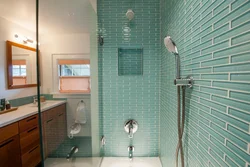 Glass tiles in the bathroom design photo