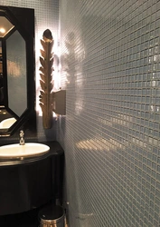 Glass tiles in the bathroom design photo