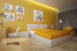 Bedroom Interior With Colored Wall