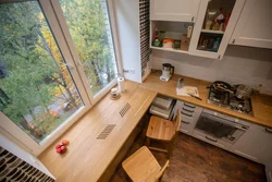 Kitchen interior with window and sill