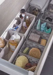 Drawers in the bathroom interior