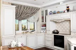 Design of curtains for kitchen ceiling